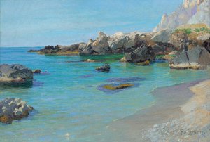 A Capri-parton (olaj, vászon) alkotó: Paul von Spaun