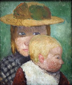 Gyermekek a napon, 1903 körül (tempera, karton) alkotó: Paula Modersohn-Becker