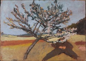Mann unter einem blühenden Baum liegend alkotó: Paula Modersohn-Becker