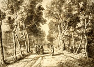 Bezuidenhoutseweg Wassenaar felé nézve, 1756 alkotó: Paulus Constantijn la Fargue