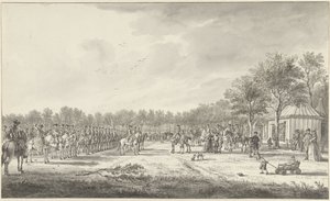 V. Willem herceg revüje a lovasságról a hágai Malievelden, 1770 alkotó: Paulus Constantijn la Fargue