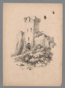 Kilátás egy romos toronyra kapuval Paulus Lauters tájtanulmányai (sorozat címe) Nouvelle suite de 40 etudes de paysages P. Lauters (sorozat címe)