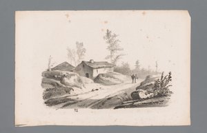 Dombos táj országúttal és házakkal A táj alapelvei (sorozat címe) Principles de paysages (sorozat címe) alkotó: Paulus Lauters