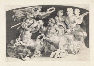 Camee met de triumph van Germanicus en Agrippina Különféle ősi achát figurák, Pietro Paolo Rubenii tervei (sorozat címe) alkotó: Paulus Pontius (attributed to)