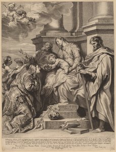 Szent Rozália, akit a gyermek Jézus koronázott meg alkotó: Paulus Pontius, after Sir Anthony van Dyck