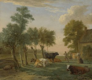 Tehenek a réten egy farm közelében, 1653