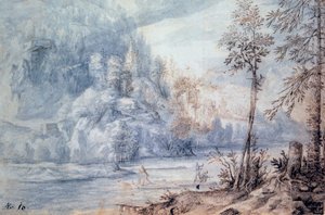 „Folyó széle tutajjal”, 17. század alkotó: Paulus van Vianen II