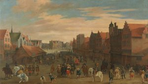A „Waardgelders” (zsoldosok a városi önkormányzat fizetésében) feloszlatása Maurits herceg által a Neude-n, Utrechtben, 1618. július 31.