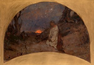Agónia az olajfák kertjében (The Agony in the Garden; vázlat a kijevi Szent Volodimir-székesegyházhoz) - Pavel Alekszandrovics Svedomszkij (Svedomski) (1849-1904) munkája, h