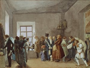 Rendőrkapitányok fogadószobája ünnep előtti éjszakán, 1837