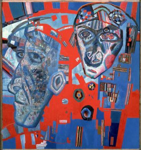 "Két fej" Pavel Nyikolajevics Filonov (1883-1941) festménye, 1925 Állami Orosz Múzeum Szentpétervár alkotó: Pawel Nikolajewitsch Filonow