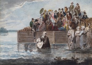 Egy philadelphiai anabaptista merítés vihar közben, 1811-kb. 1813. alkotó: Pavel Petrovic Svin
