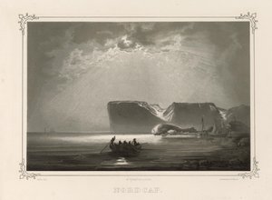 Nordcap. Az illusztráció a Norvégia könyvből készült, amelyet Rajzokban készített Asbjørnsen, P.Chr. és kiadta Chr. Tønsberg (1848) alkotó: Peder Balke