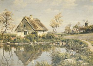 Víkendház egy tó mellett alkotó: Peder Monsted