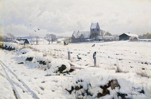 Téli táj, Holmstrup alkotó: Peder Monsted