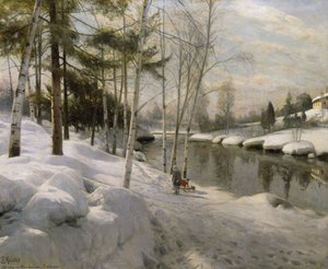 Április nap a Hunnselva mellett, Raufoss (olaj, vászon) alkotó: Peder Monsted
