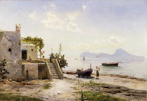 Sorrentóból Capri felé alkotó: Peder Monsted