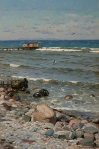 P.Mönsted, Am Strand alkotó: Peder Monsted