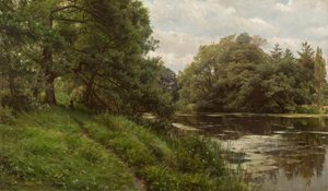 P.Mönsted, nyári nap a víz mellett alkotó: Peder Monsted