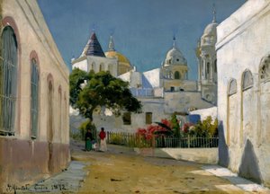 Kilátás a városra Cadizban alkotó: Peder Monsted