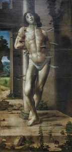 Szent Sebestyén, 1476-82 körül (olaj, tábla) alkotó: Pedro Berruguete