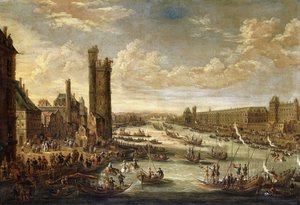 Párizs kilátása a Louvre és a Tour de Nesle felé, 1671-77 alkotó: Peeter or Pieter Bout