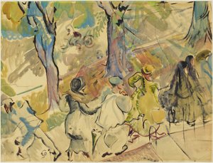 Jarvis Street Sidewalk, 1936 körül (akvarell, gouache és olaj, papír)
