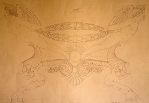 Pata alakú zsámoly rajza lábakkal, 1837 körül (rajz) alkotó: Pelagio Palagi