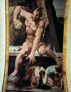 Ulysses és társai elmenekülnek Polyphemus barlangjából. Freskó