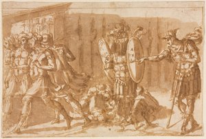 Győztes katonák trófeával, 1550-es évek. alkotó: Pellegrino Tibaldi