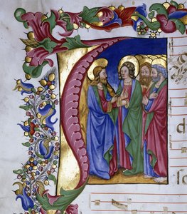 Krisztus tanítja a tanítványait, egy „én” kezdetben, 1480 körül