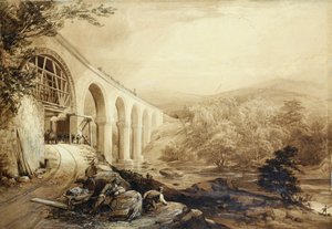 Quakers Yard Viaduct, 1840 körül (toll és mosás papíron)