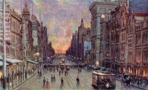 Collins Street, Melbourne (színes litho)