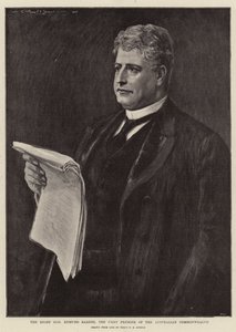 A jobboldal, tisztelt Edmund Barton, az Ausztrál Nemzetközösség első miniszterelnöke