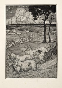 Egy kutyás juhlopó, az Állatok száz anekdotájából, pub. 1924