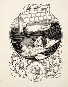Nagylelkű bosszú, az Állatok száz anekdotájából, kocsma. 1924 alkotó: Percy J. Billingshurst
