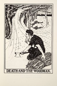 Death and the Woodman, a Fontaine Fables-ből, pub. 1905 (metszet) alkotó: Percy J. Billingshurst