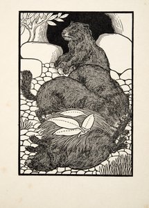Munkamegosztás, Állatok száz anekdotájából, kocsma. 1924 alkotó: Percy J. Billingshurst