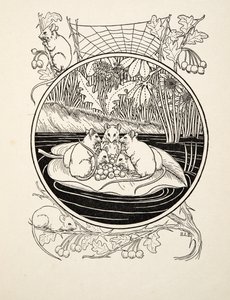 Egerek mint navigátorok, az Állatok száz anekdotájából, pub. 1924 alkotó: Percy J. Billingshurst