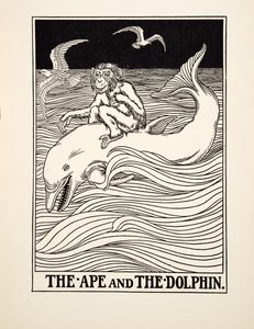 A majom és a delfin, A Hundred Fables of Aesopus, pub.1903