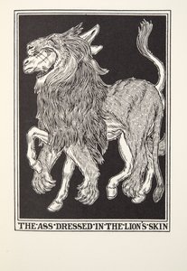 Az oroszlánbőrbe öltözött szamár a Fontaine Fables-től, pub. 1905