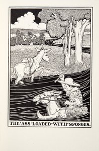 A szivacsokkal megrakott szamár a Fontaine Fables-től, pub. 1905