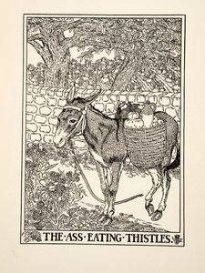 A bogáncsot evő szamár, A Hundred Fables of Aesopus, pub.1903