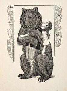 A medve és a gyermek, az Állatok száz anekdotájából, kocsma. 1924 alkotó: Percy J. Billingshurst