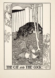 A macska és a kakas, A Hundred Fables of Aesopus, pub.1903