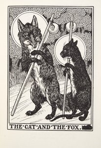 A macska és a róka, a Fontaine Fables-ből, pub. 1905