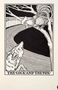 A kakas és a róka, a Fontaine Fables-ből, pub. 1905
