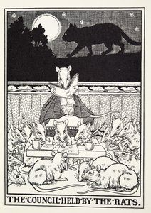 A Rats által tartott tanács, a Fontaine Fables-ből, pub. 1905