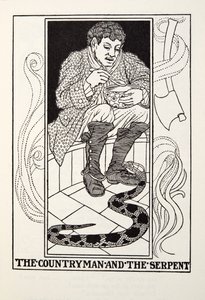 The Countryman and the Serpent, a Fontaine Fables, pub. 1905