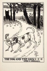 A kutya és a kakas utazás közben, A Hundred Fables of Aesopus, pub.1903